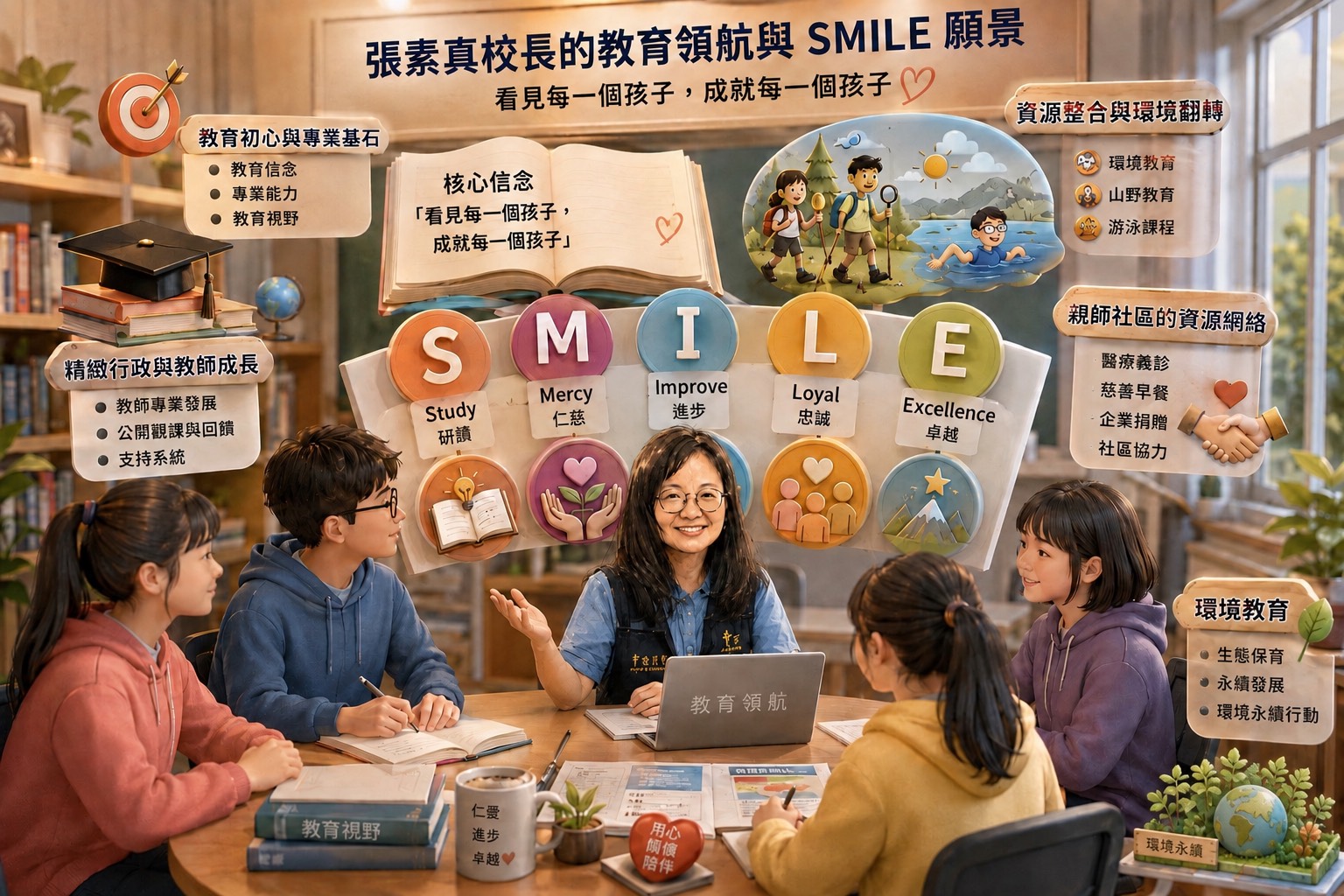 張素真校長的教育領航與 SMILE 願景：看見每一個孩子，成就每一個孩子